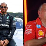 Lewis Hamilton (L) and Frederic Vasseur (R)