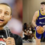 Steph Curry (L) and Quentin Post (R)