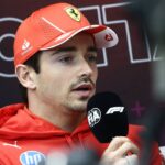 F1 Grand Prix Of Qatar 2024 Previews Charles Leclerc of Ferrari during the press conference