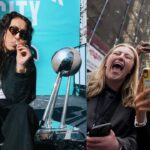 Breanna Stewart (L) and New York Liberty fans (R)