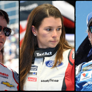Jeff Gordon (L), Danica Patrick (C) and Dale Earnhardt Jr. (R).