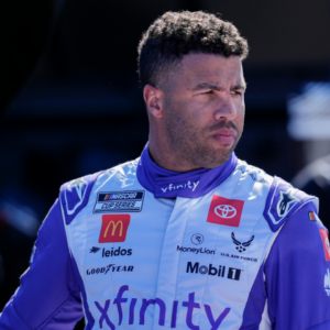 Nov 2, 2024; Martinsville, Virginia, USA; NASCAR Cup Series driver Bubba Wallace (23) during cup practice at Martinsville Speedway. Mandatory Credit: Jim Dedmon-Imagn Images