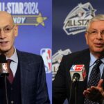 Adam Silver (L) and David Stern (R)