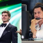 Max Verstappen (L) and Toto Wolff (R)
