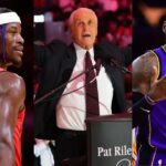 Jimmy Butler(L), Pat Riley(Center), and LeBron James(R)