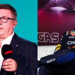 David Croft (L) and Max Verstappen (R)