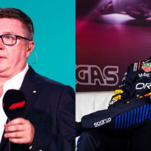 David Croft (L) and Max Verstappen (R)