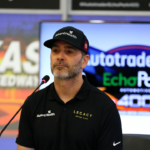 Seven time NASCAR Cup Series Champion Jimmy Johnson (84) answers questions from the media before practice for the NASCAR Cup Series AutoTrader EchoPark Automotive 400 at Texas Motor Speedway.