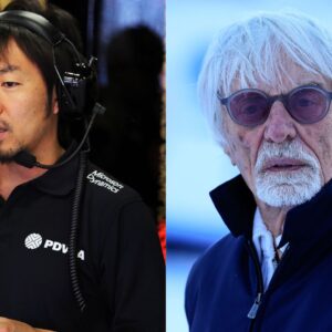 Ayao Komatsu - Lotus F1, 2015 (L) and Bernie Ecclestone (R)