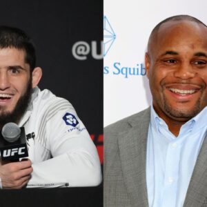 Islam Makhachev (L), Daniel Cormier (R)