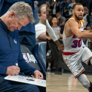 Steve Kerr(L) and Stephen Curry(R)