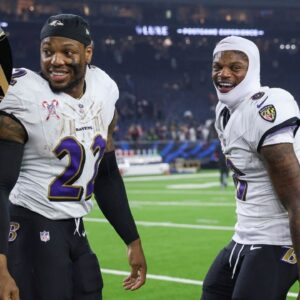 Joy Taylor, Derrick Henry and Lamar Jackson