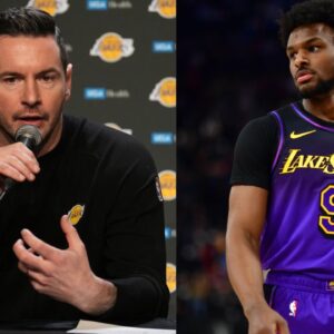 JJ Redick (L) and Bronny James (R)