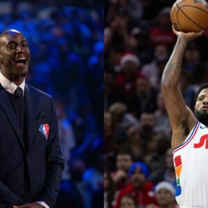 Kevin Garnett (L), Paul George (R)