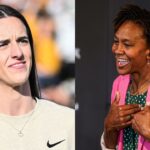 Caitlin Clark (L) and Tamika Catchings (R)