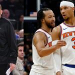 Tom Thibodeau with Jalen Brunson and Josh Hart