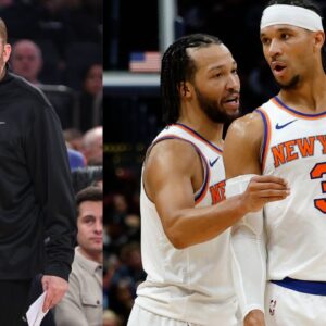 Tom Thibodeau with Jalen Brunson and Josh Hart