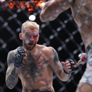 UFC DU PLESSIS ADESANYA, Mateusz Gamrot (right) of Poland and Dan Hooker of New Zealand during their Lightweight bout at UFC 305 at RAC Arena in Perth, Sunday, August 18, 2024.