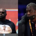 Shaquille O'Neal(L) and Dikembe Mutombo(R)