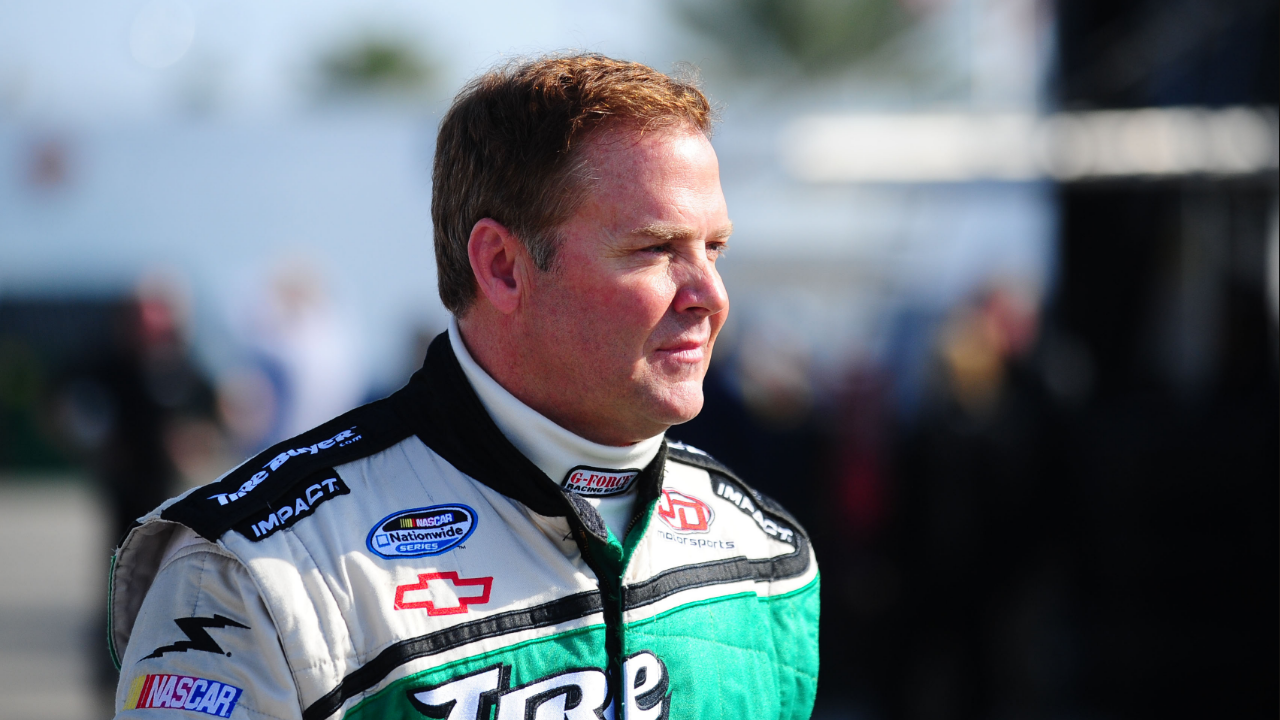 NASCAR Nationwide Series driver Mike Wallace during practice for the DRIVE4COPD 300 at Daytona International Speedway.