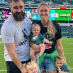 Kylie Kelce with her husband Jason Kelce and their three daughters