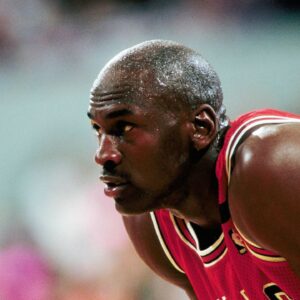 Chicago Bulls guard Michael Jordan (23) against the Portland Trail Blazers during the 1992 season at Memorial Coliseum.