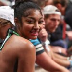Chicago Sky forward Angel Reese attends game five of the 2024 WNBA Finals at Barclays Center.