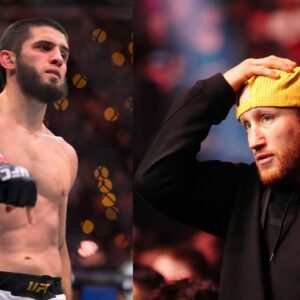 Islam Makhachev (L), Justin Gaethje (R)