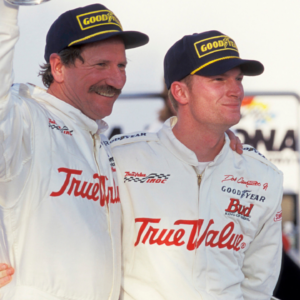 Unknown Date; Daytona, FL, USA; FILE PHOTO; NASCAR driver Dale Earnhardt Sr and Dale Earnhardt Jr in victory lane after Earnhardt Sr. won the IROC race at Daytona International Speedway. Mandatory Credit: Photo By Imagn Images (c) Copyright Imagn Images
