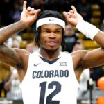 Dec 21, 2024; Boulder, Colorado, USA; Colorado Buffaloes Heisman trophy winner Travis Hunter before the game against the Bellarmine Knights at CU Events Center.
