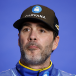 NASCAR Cup Series driver Jimmie Johnson (84) speaks to the media at Daytona International Speedway.