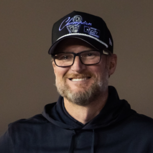 NASCAR Xfinity Series team owner Dale Earnhardt Jr celebrates with driver Justin Allgaier after winning the 2024 Xfinity Series championship during the Championship race at Phoenix Raceway.