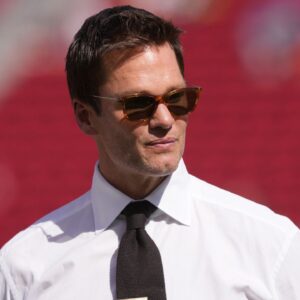 Fox color commentator Tom Brady before the game between the San Francisco 49ers and the Arizona Cardinals at Levi's Stadium.