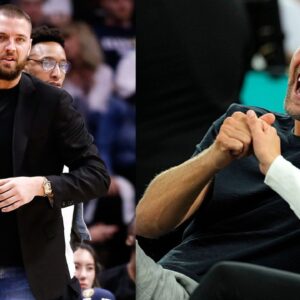 Chandler Parsons (L) and Dirk Nowitzki (R)