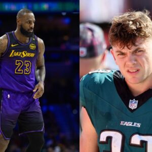 LeBron James (L), Cooper DeJean (R)