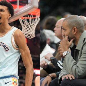 Victor Wembanyama (L) and Tony Parker (R)