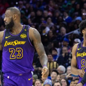 LeBron and Bronny James NBA: Los Angeles Lakers at Philadelphia 76ers