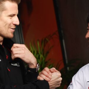 F1 Saudi Arabian Grand Prix 2024 Previews Nico Hulkenberg of Haas and Ayao Komatsu ahead of the Formula 1 Saudi Arabian Grand Prix at Jeddah Corniche Circuit in Jeddah, Saudi Arabia on March 6, 2024