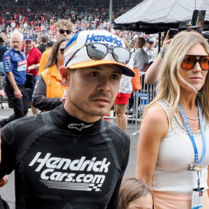 Arrow McLaren/Rick Hendrick driver Kyle Larson (17) walks through pit lane with his family Sunday, May 26, 2024, during the 108th running of the Indianapolis 500 at Indianapolis Motor Speedway.