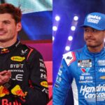 Max Verstappen (L) and Kyle Larson (R)