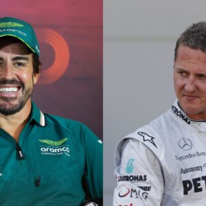 Fernando Alonso (L) and Michael Schumacher (R)