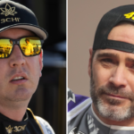 (L-R) NASCAR Cup Series drivers Kyle Busch and Jimmie Johnson.