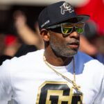 Colorado Buffalos head coach Deion Sanders against the Arizona Wildcats at Arizona Stadium.