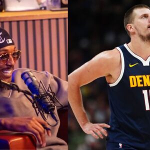 Lou Williams (L) and Nikola Jokić (R)