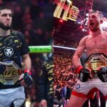 Islam Makhachev (L), Merab Dvalishvili (R)