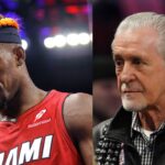 Jimmy Butler (L), Pat Riley (R)