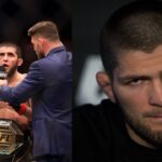 Islam Makhachev (L), Khabib Nurmagomedov (R)