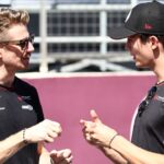 F1 Grand Prix Of Azerbaijan 2024 Nico Hulkenberg and Oliver Bearman of Haas ahead of the Formula 1 Grand Prix of Azerbaijan at Baku City Circuit in Baku, Azerbaijan on September 15, 2024