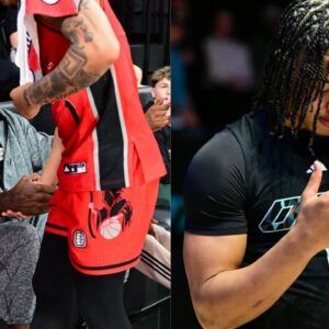 Shaquille O'Neal (L) and Amari Evans (R)