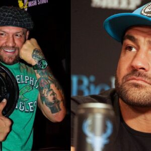 Conor McGregor (L), Eddie Alvarez (R)